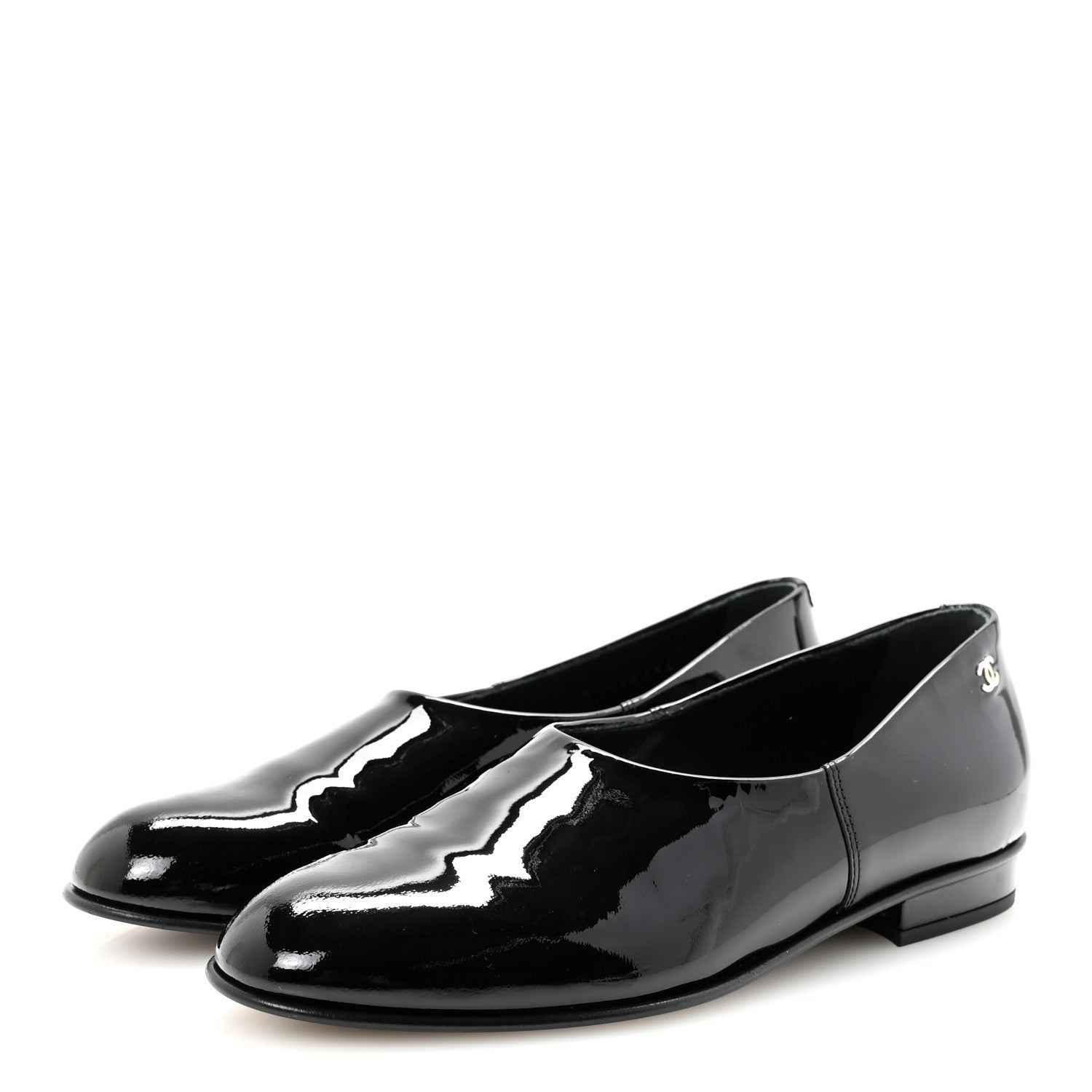 Chanel Patent Calfskin Moccasin Loafers 36 Black 4 of 9