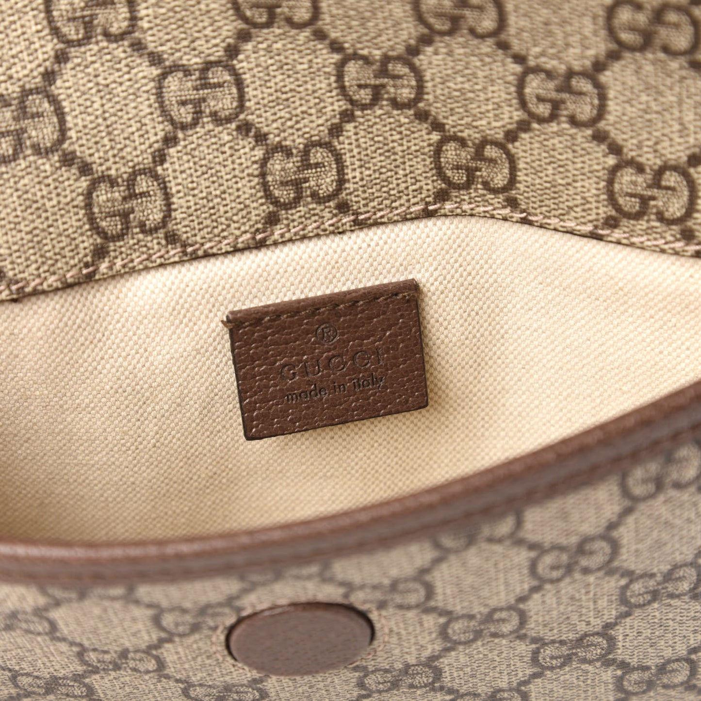 GG Supreme Monogram Neo Vintage Web Belt Bag Brown