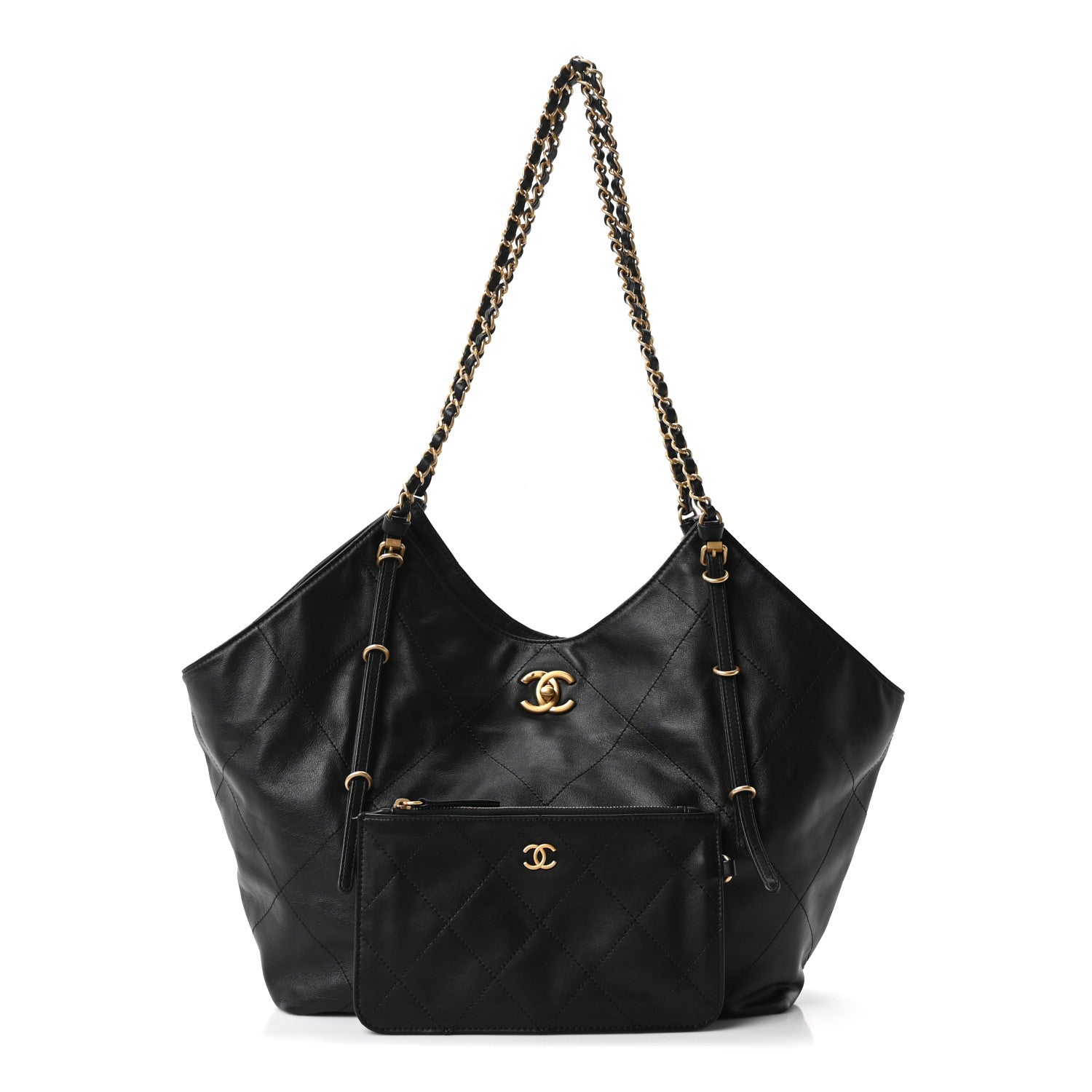 Chanel Calfskin Quilted Small Shopping Bag Black 3 of 11