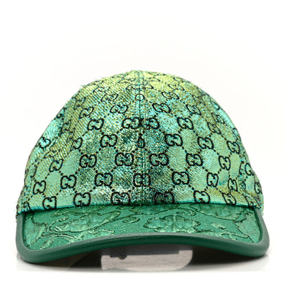 Gucci Silk Blend Jacquard Monogram Santa Barbara Baseball Hat S  Green Black Radiant 3 of 11