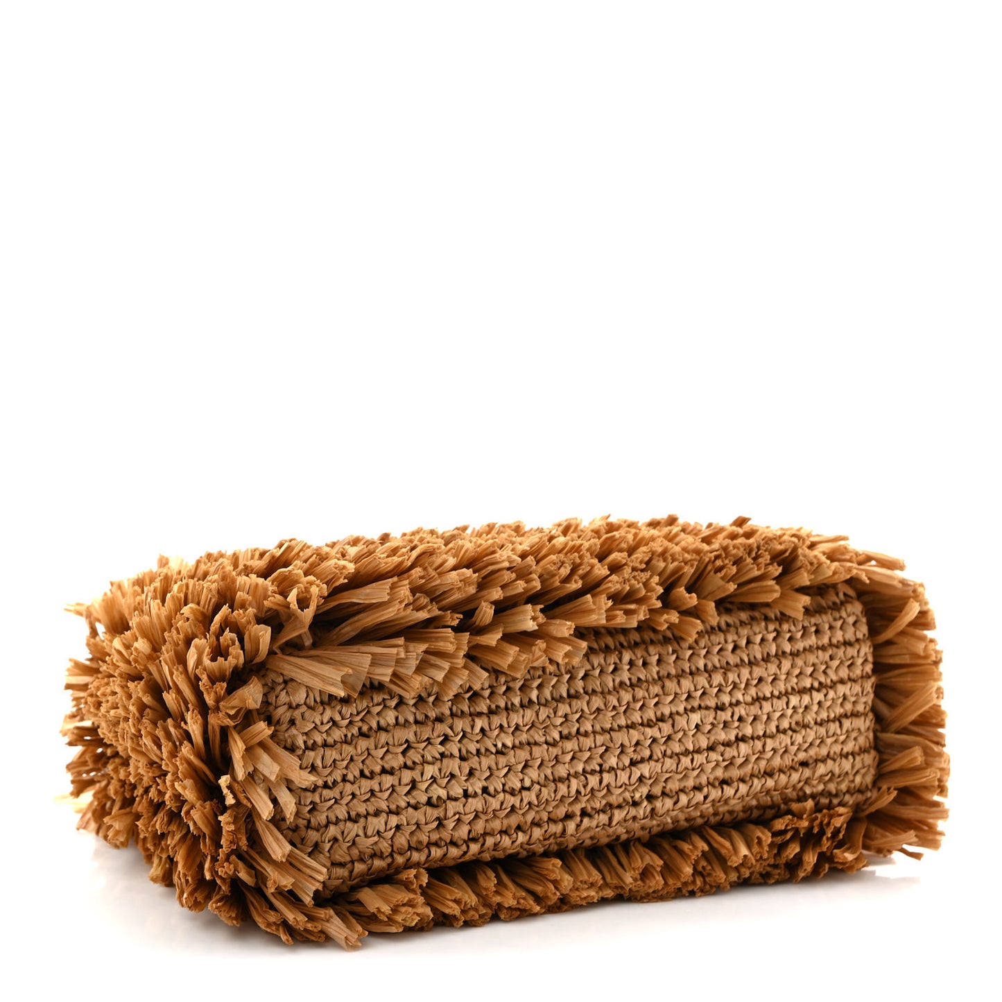 Raffia Fringe Nano Kelly Shopper Dark Beige