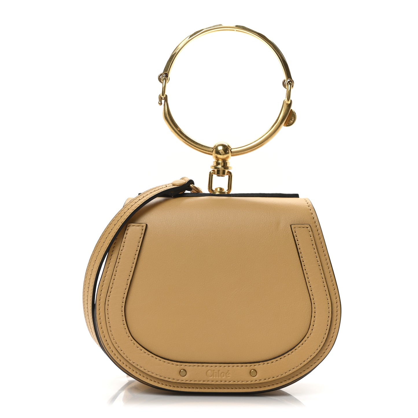 Calfskin Suede Nile Bracelet Bag Dusty Yellow