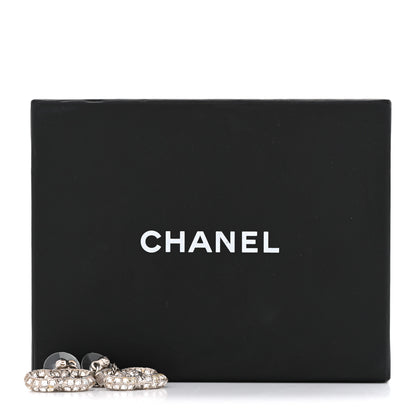 Chanel Baguette Crystal CC Drop Earrings Silver 5 of 5