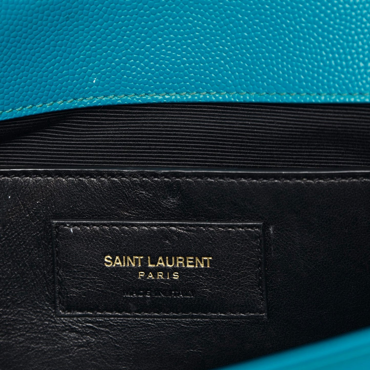 Grain De Poudre Classic Monogram Clutch Turquoise