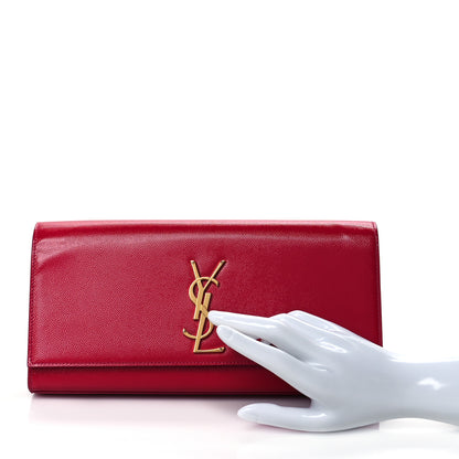 Saint Laurent Calfskin Classic Monogram Cassandre Clutch Fuchsia 2 of 10