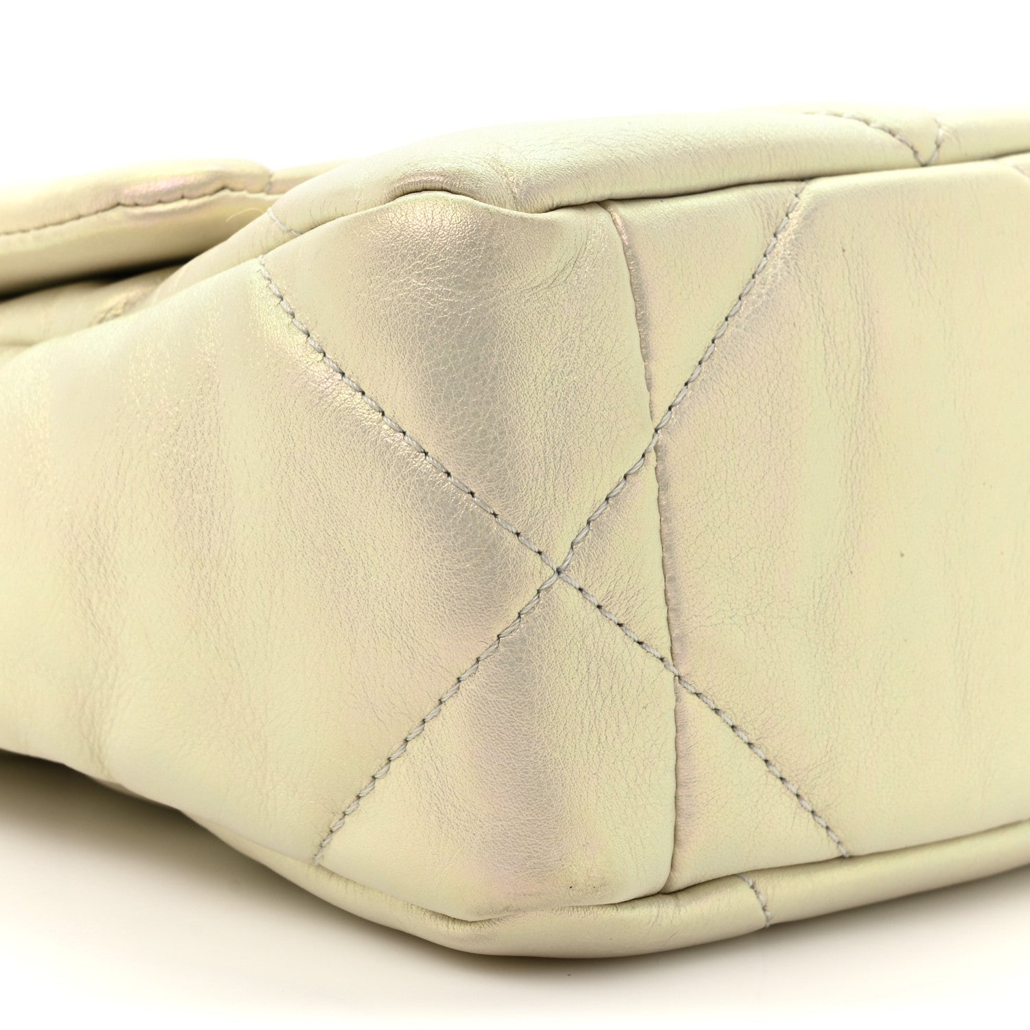 Chanel Iridescent Calfskin Quilted Medium Chanel 19 Flap White 10 of 14