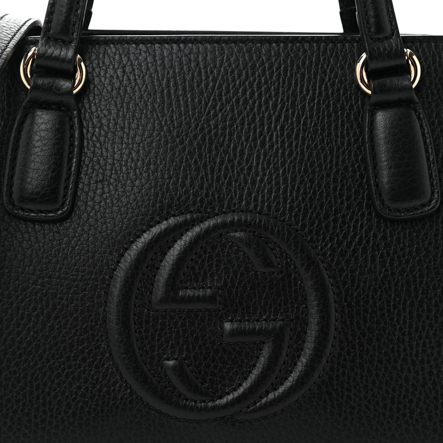 Gucci Pebbled Calfskin Medium Soho Top Handle Satchel Black 8 of 10