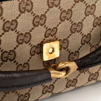 Gucci Monogram Horsebit Clutch Dark Brown 10 of 11