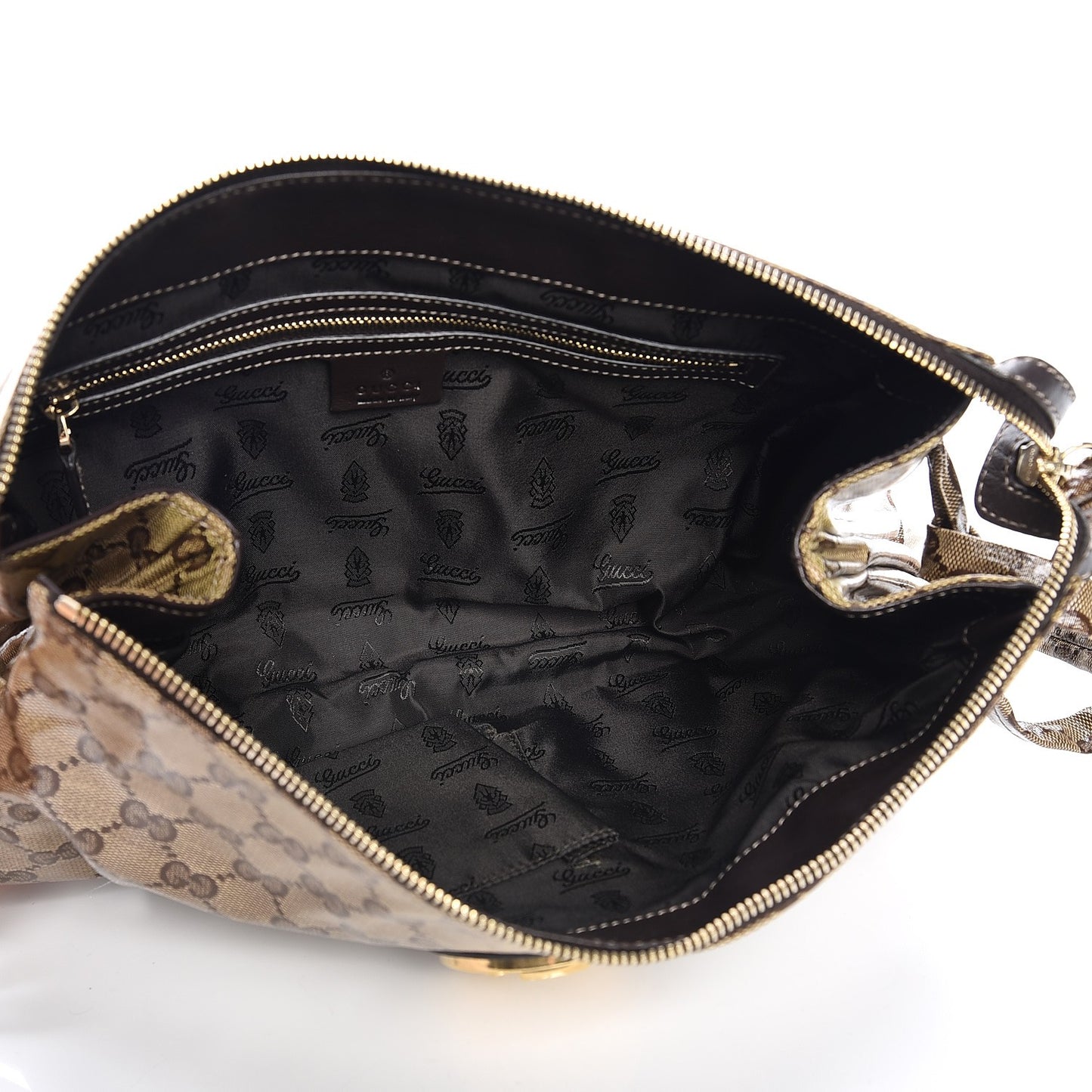 Crystal Monogram Large Hysteria Clutch Brown
