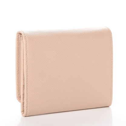 Prada Saffiano Metal Tri-Fold Compact Wallet Cipria 3 of 7