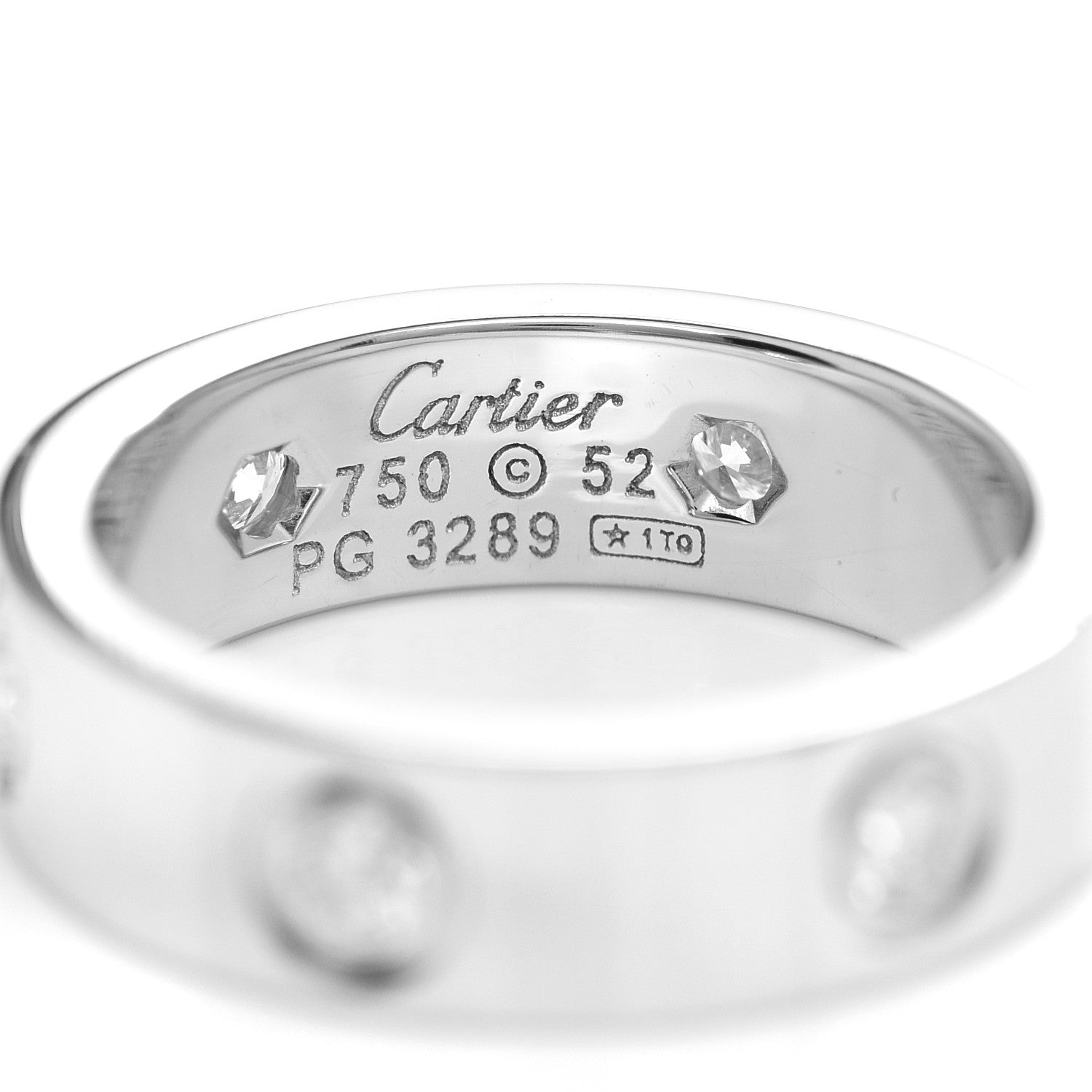 Cartier 18K White Gold 6 Diamond 5.5mm LOVE Ring 52 6 4 of 4