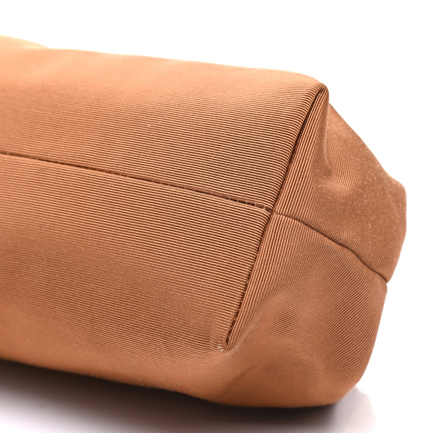 Canvas Mini Volume Chain Clutch Brown