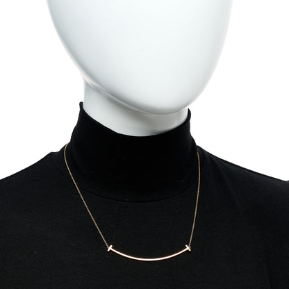 Tiffany 18K Rose Gold T Smile Pendant Necklace 2 of 6
