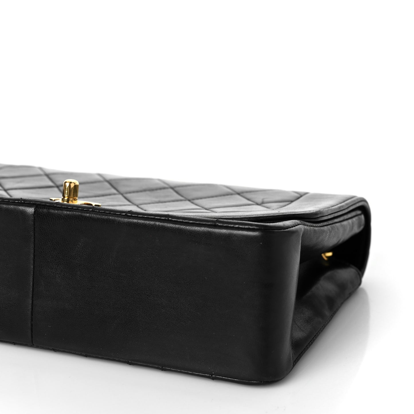 Lambskin Quilted Medium Single Flap Black