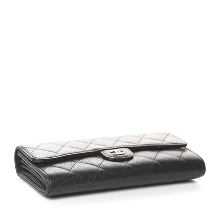 Chanel Caviar Quilted Large Gusset Flap Wallet Black 4 of 13