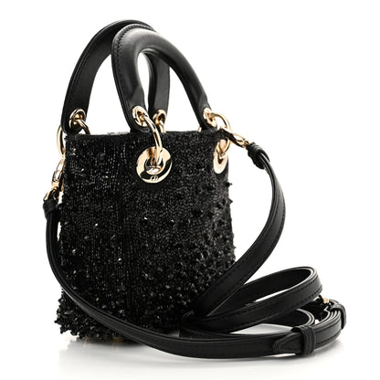 Christian Dior Lambskin Beaded Micro Lady Dior Black 3 of 12