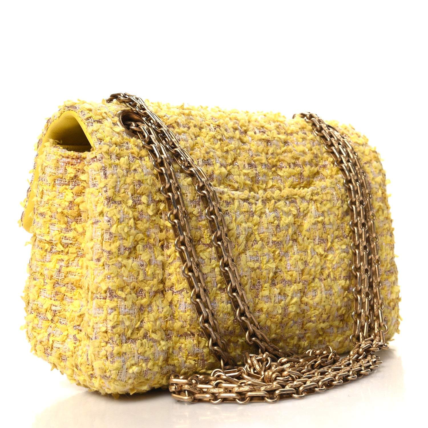Chanel Tweed Quilted 2.55 Reissue Mini Flap Yellow 3 of 10
