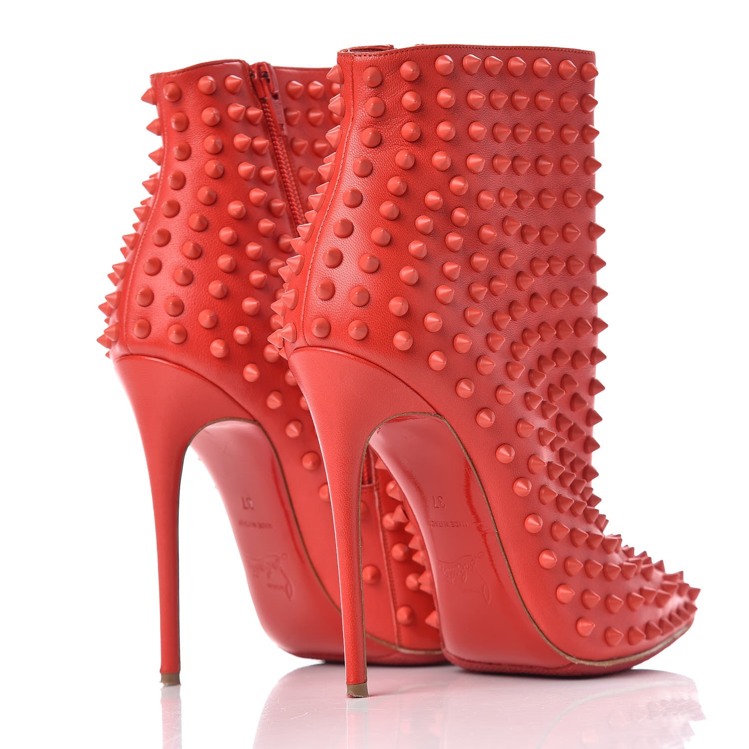 Christian Louboutin Kid Snakilta 120 Booties 37 Red 4 of 10