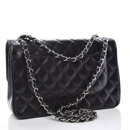 Chanel Caviar Quilted Jumbo Double Flap Black 3 of 10