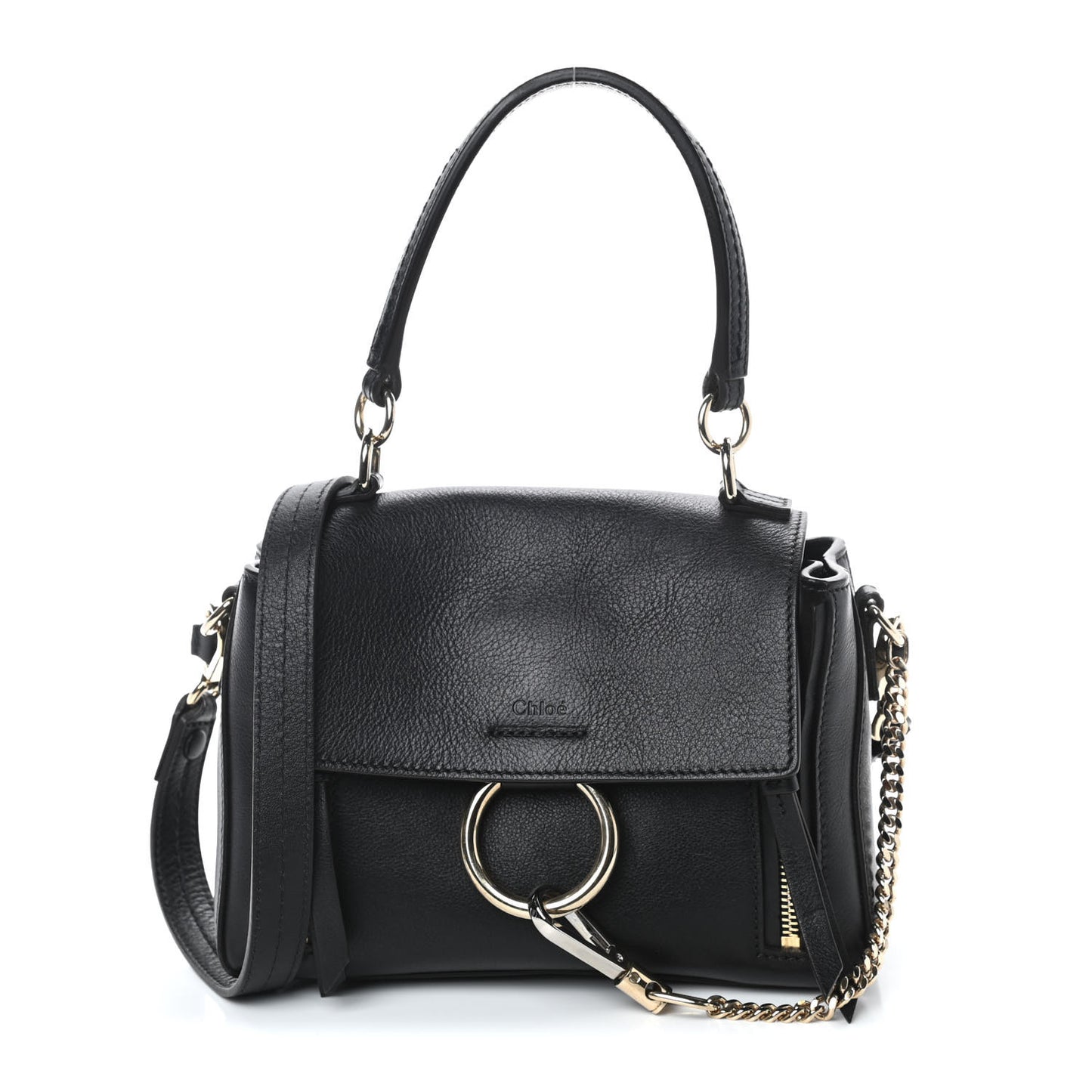 Calfskin Mini Faye Day Shoulder Bag Black
