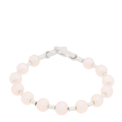 Tiffany Sterling Silver Freshwater Cultured Pearl 7-8mm HardWear Bracelet 1 of 5