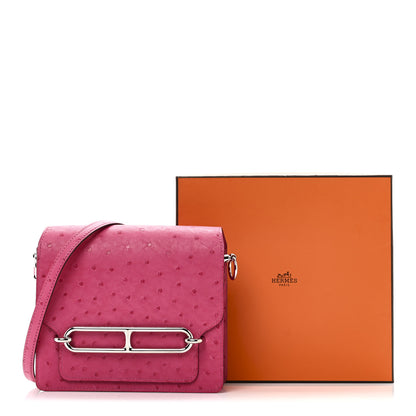Hermes Ostrich Mini Sac Roulis Rose Tyrien 11 of 11