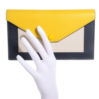 Celine Smooth Calfskin Large Multifunction Envelope Flap Clutch Sunflower 2 of 9