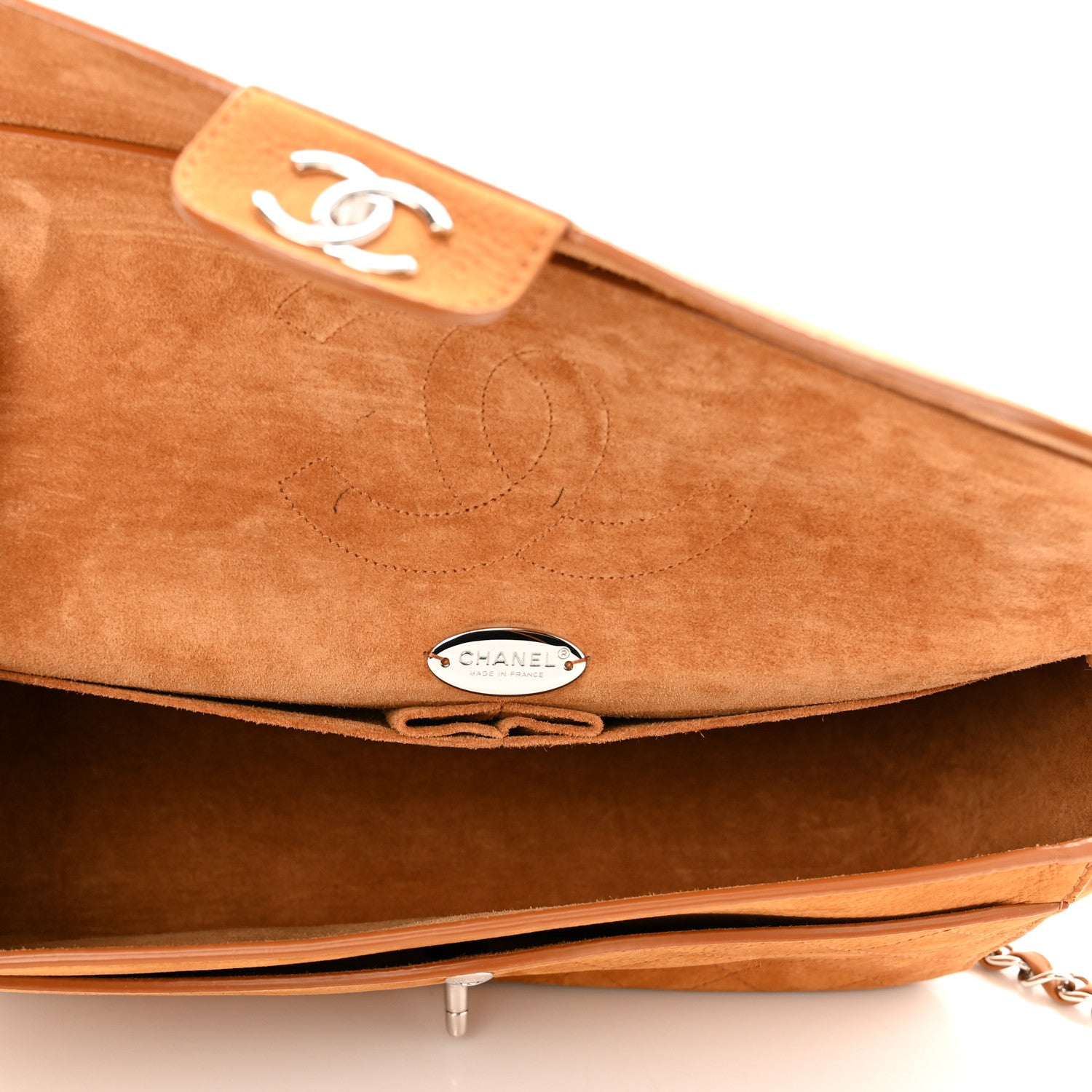 Chanel Nubuck Bull Jumbo Double Flap Camel 5 of 11