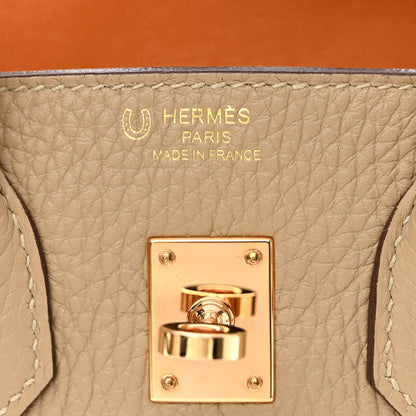 Hermes Togo Horseshoe Birkin 25 Trench Abricot 6 of 10
