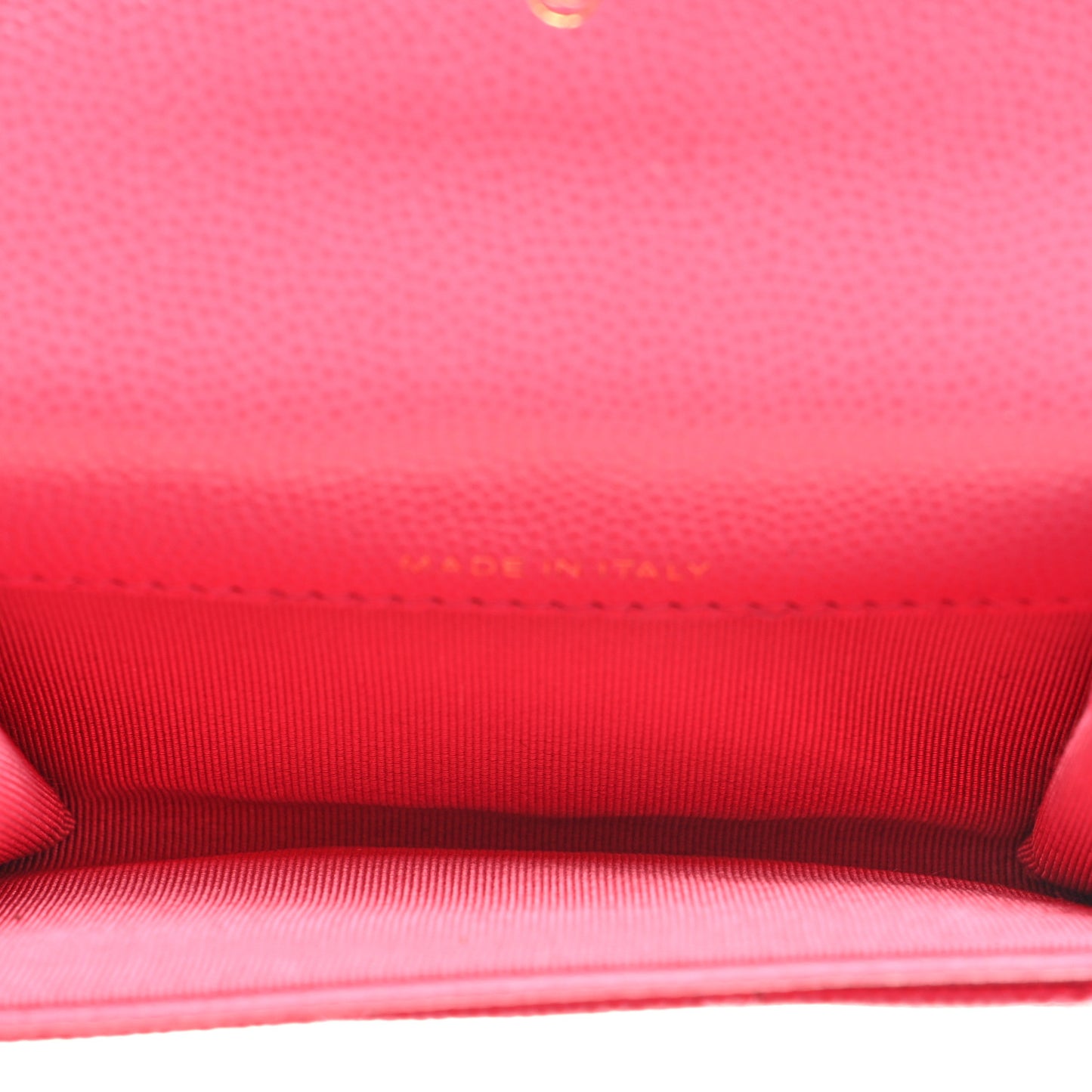 Caviar Quilted Flap Card Holder Wallet Pink