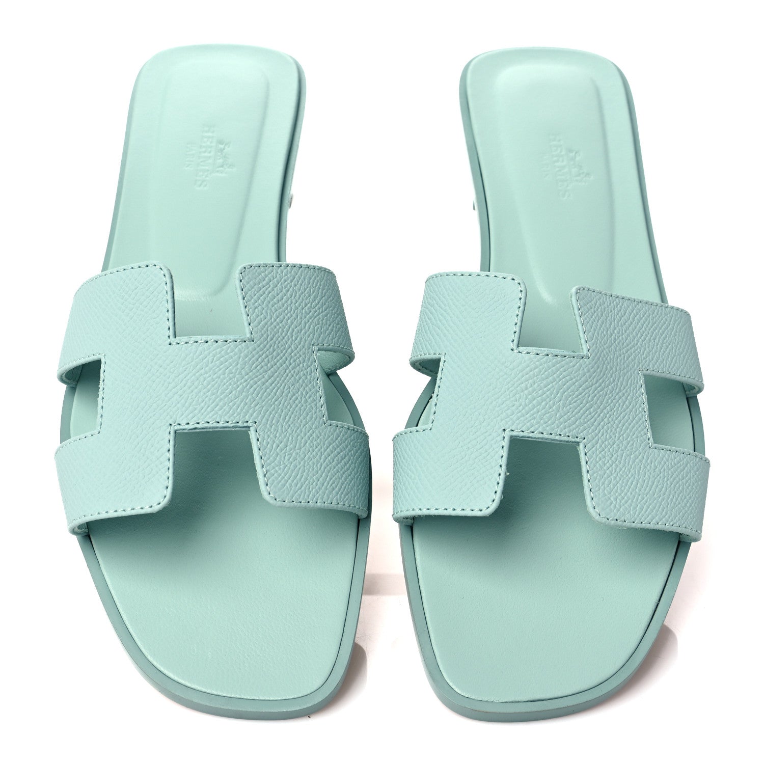 Hermes Epsom Oran Sandals 39 Vert Embrun 5 of 11