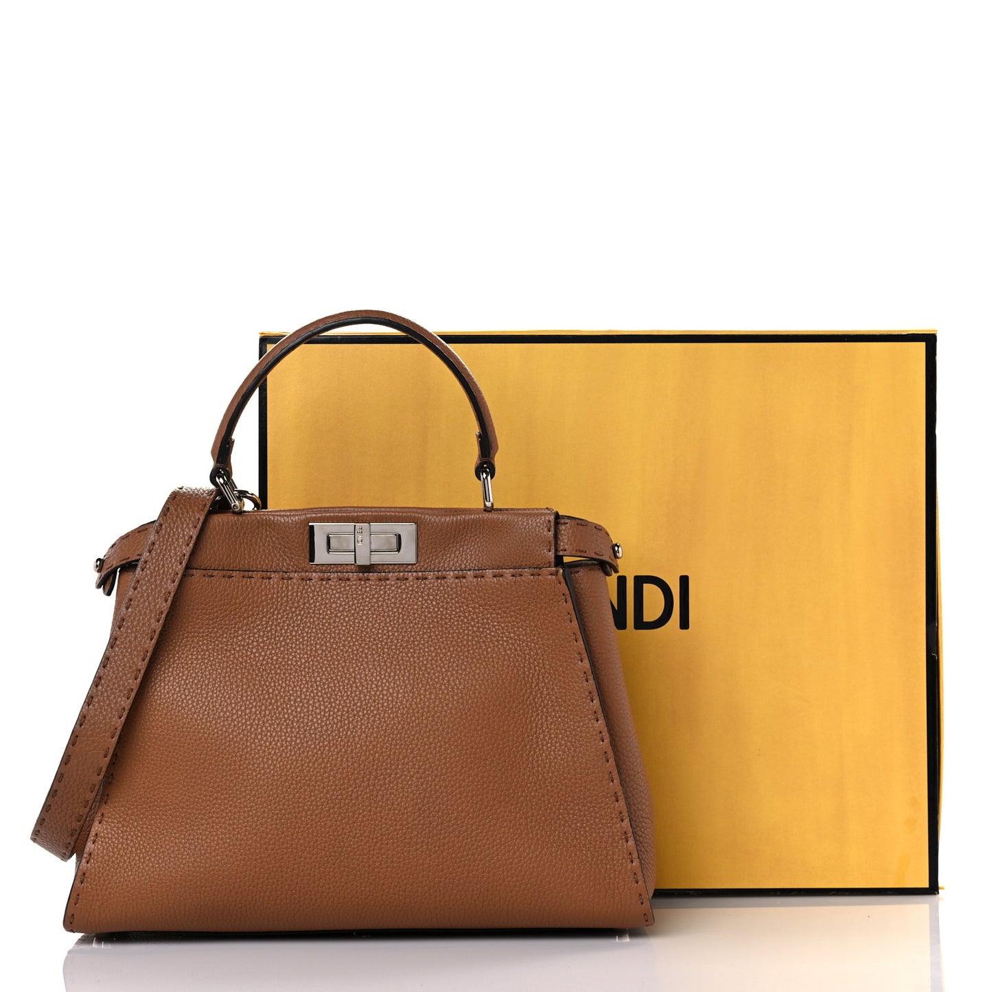 Cuoio Romano Selleria Bi-Color Medium Peekaboo Iconic Satchel Mou Deserto