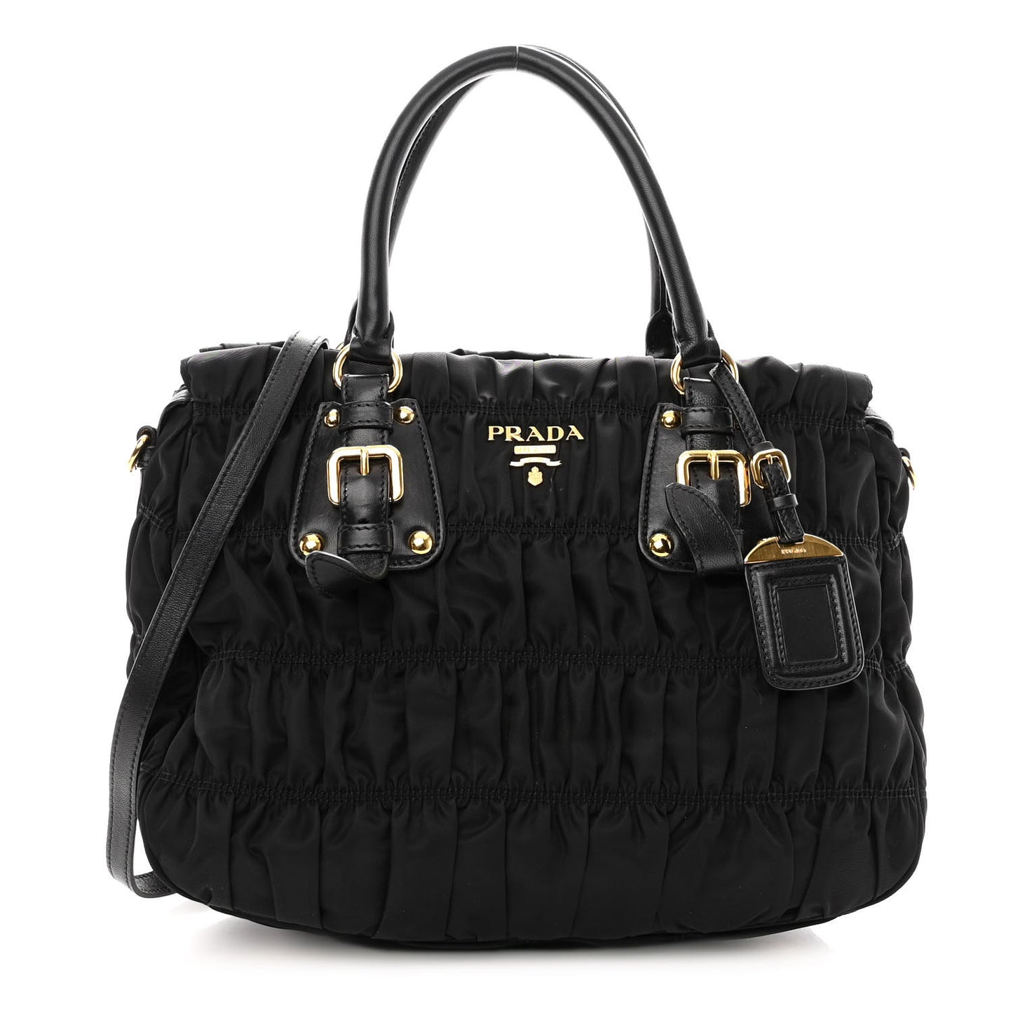 Tessuto Nylon Gaufre Tote Black