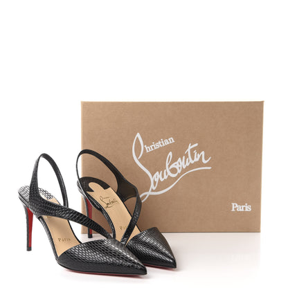 Christian Louboutin Calfskin Jurassic Brandina 85 Slingback Pumps 37 Black 11 of 11