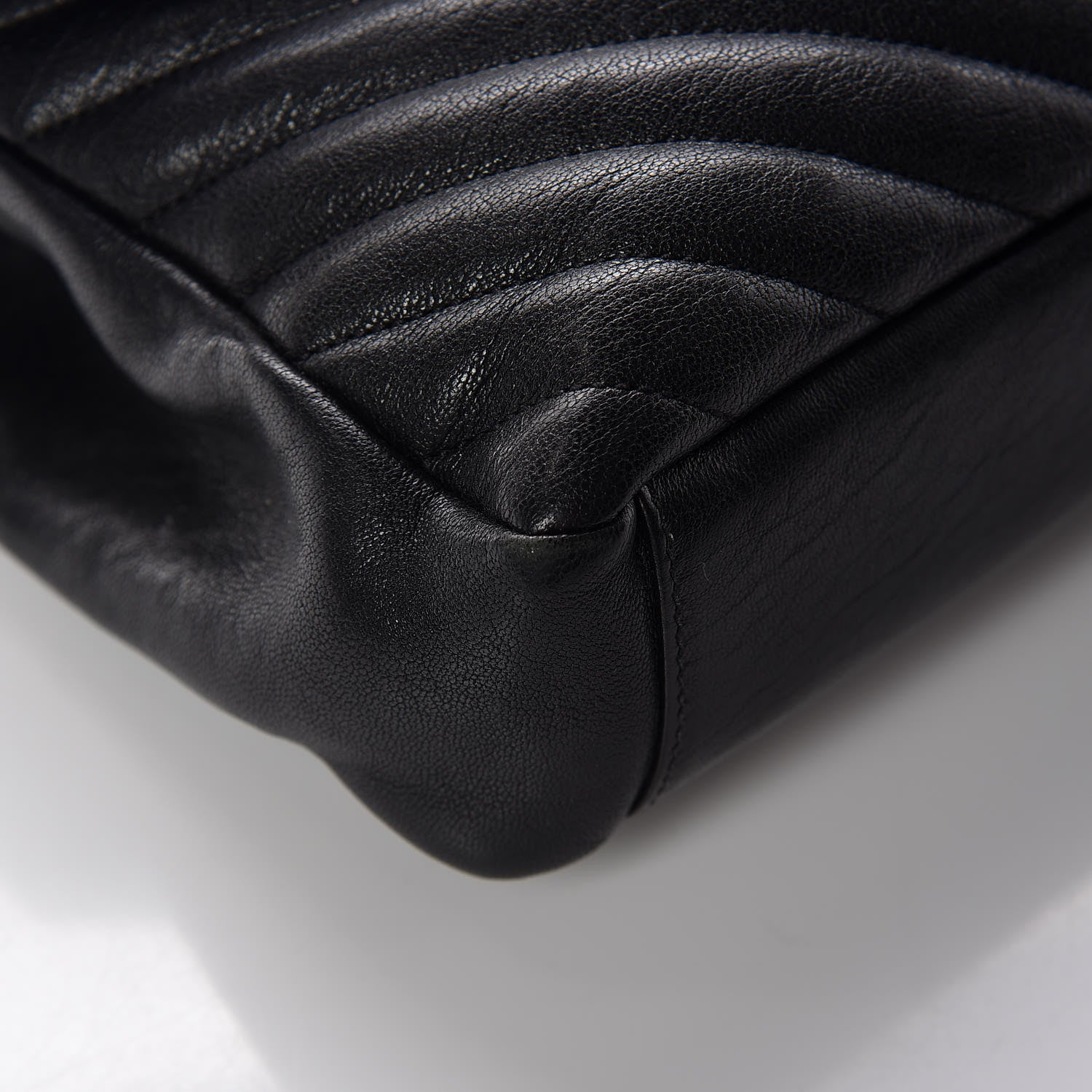Saint Laurent Sheepskin Matelasse Chevron Monogram Medium College Bag Black 14 of 16