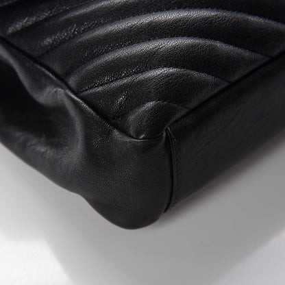 Saint Laurent Sheepskin Matelasse Chevron Monogram Medium College Bag Black 14 of 16