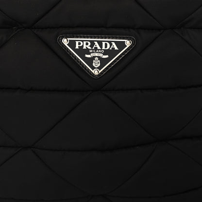 Prada Re-Nylon Nappa Triangle Quilted Padded Small Double Handled Zip Tote Black 7 of 9