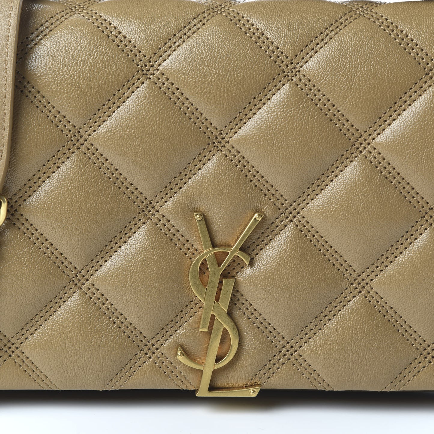 Lambskin Diamond Quilted Becky Chain Wallet Gold Sand