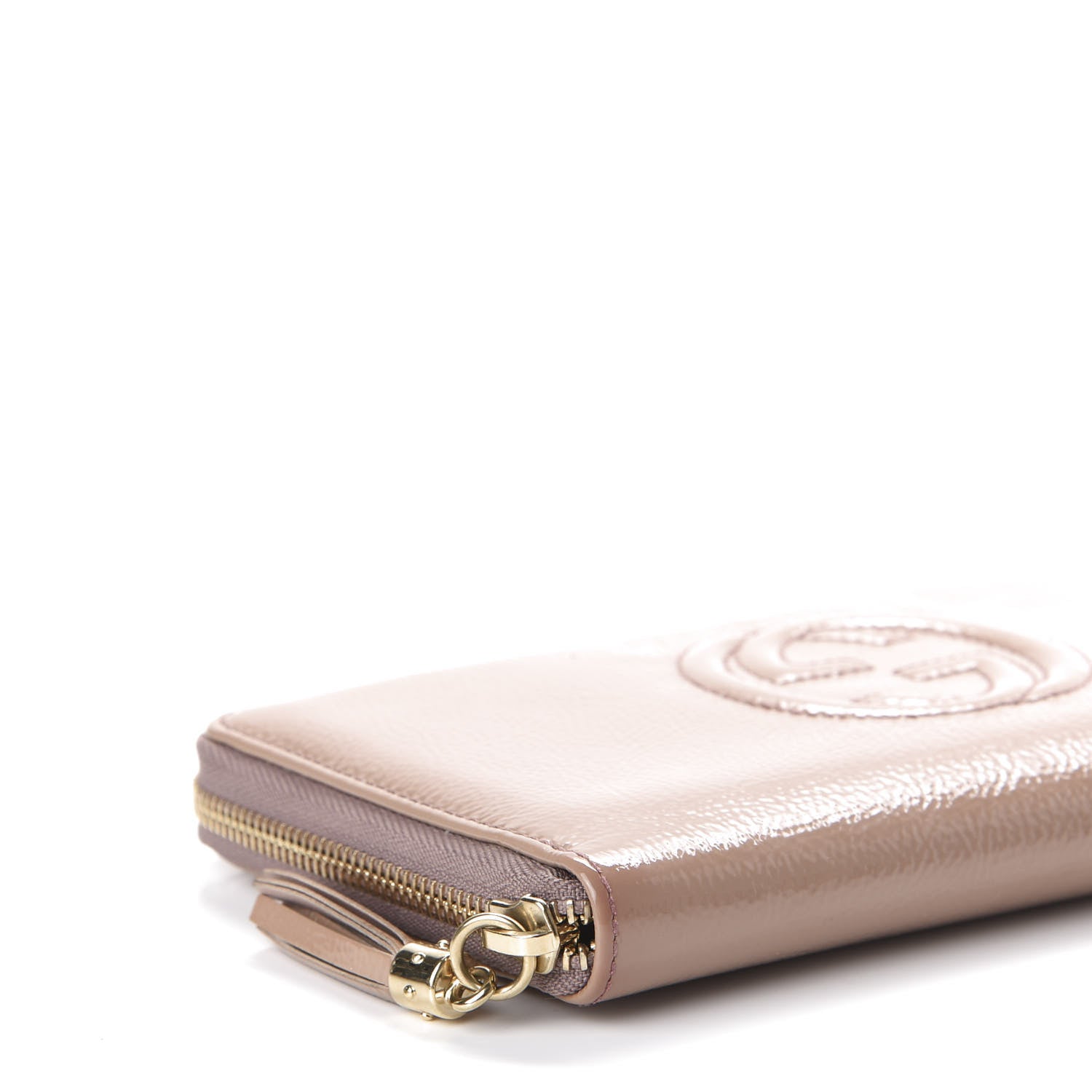 Gucci Patent Soho Zip Around Wallet Dark Cipria 5 of 11