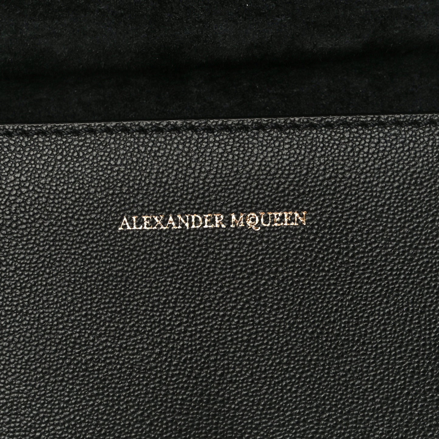 Grained Calfskin Small Insignia Flap Black
