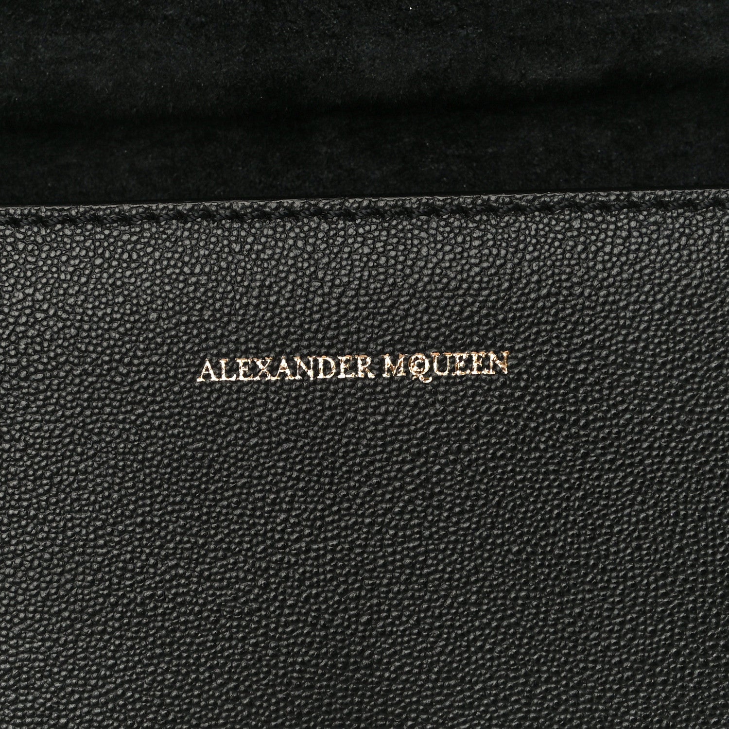 Alexander McQueen Grained Calfskin Small Insignia Flap Black 7 of 13