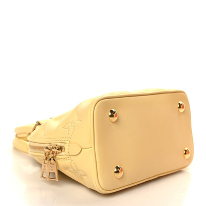 Louis Vuitton Calfskin Bubblegram Alma BB Banana 4 of 9