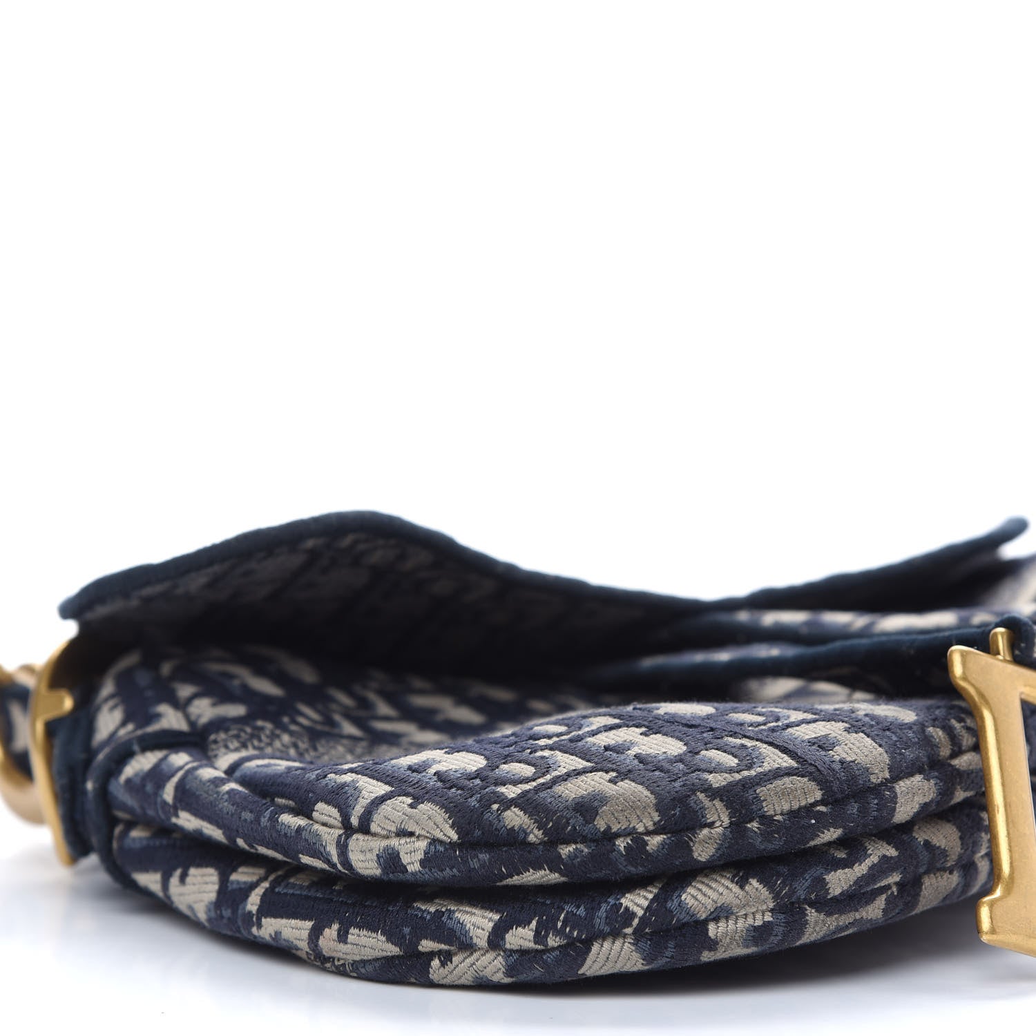 Christian Dior Oblique Embroidered Saddle Bag Blue 8 of 10