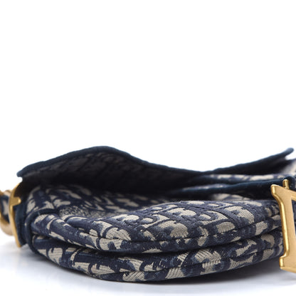 Christian Dior Oblique Embroidered Saddle Bag Blue 8 of 10