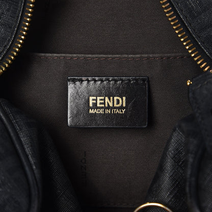 Fendi Zucchino Spalmati Vitello Small Boston Moro Black 6 of 10