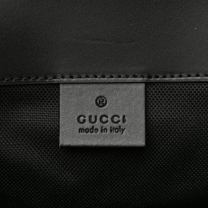Gucci Soft GG Supreme Monogram Appia Calfskin Web Double Buckle Backpack Black 6 of 10