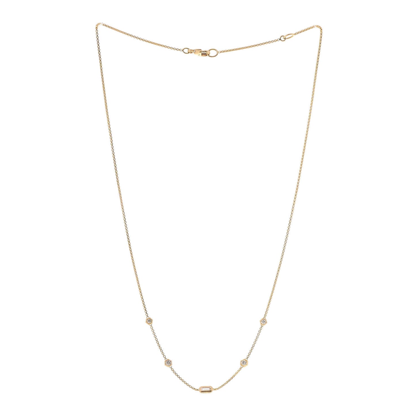 18K Yellow Gold Diamond Novella Necklace