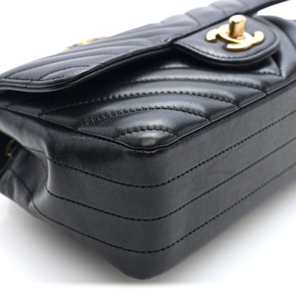Chanel Lambskin Chevron Quilted Mini Rectangular Flap Black 8 of 10
