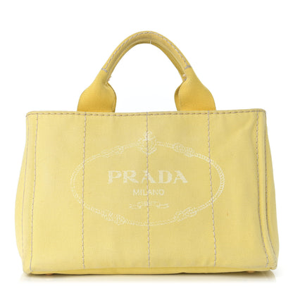 Prada Canvas Canapa Small Logo Tote Yellow 1 of 19