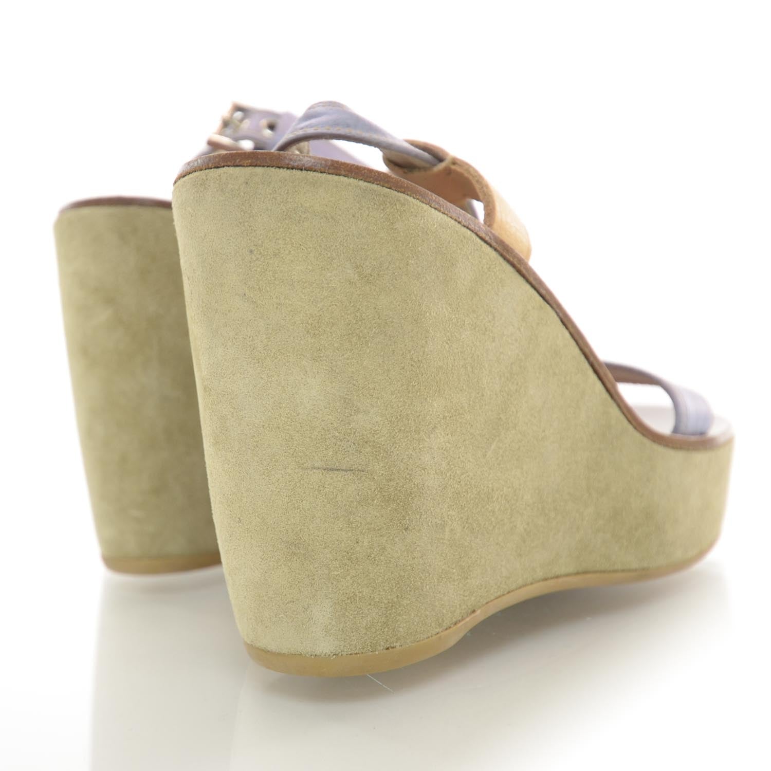 Prada Suede Wedges 35.5 3 of 6